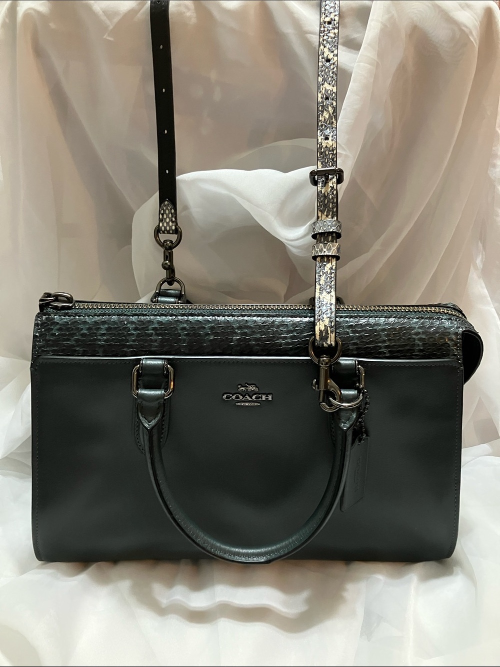 Bond Bag with Snakeskin Detail